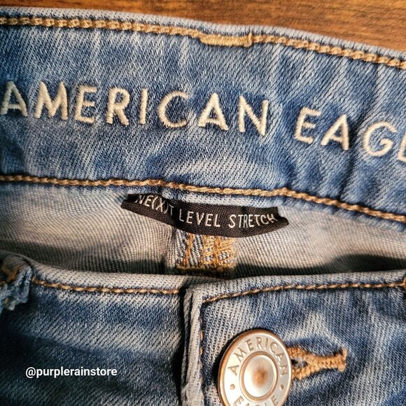 American Eagle 4 R Jegging Next Level Stretch Hi Rise Medium Light Wash Denim - Picture 4 of 12